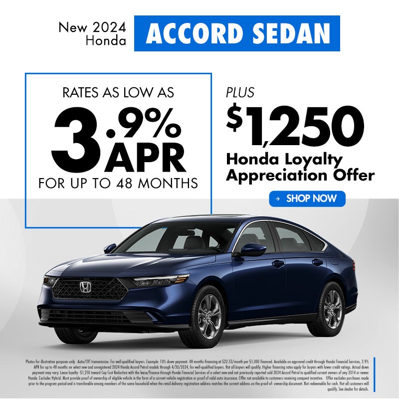 2024 Honda Accord 3.9% APR | $1250 Bonus