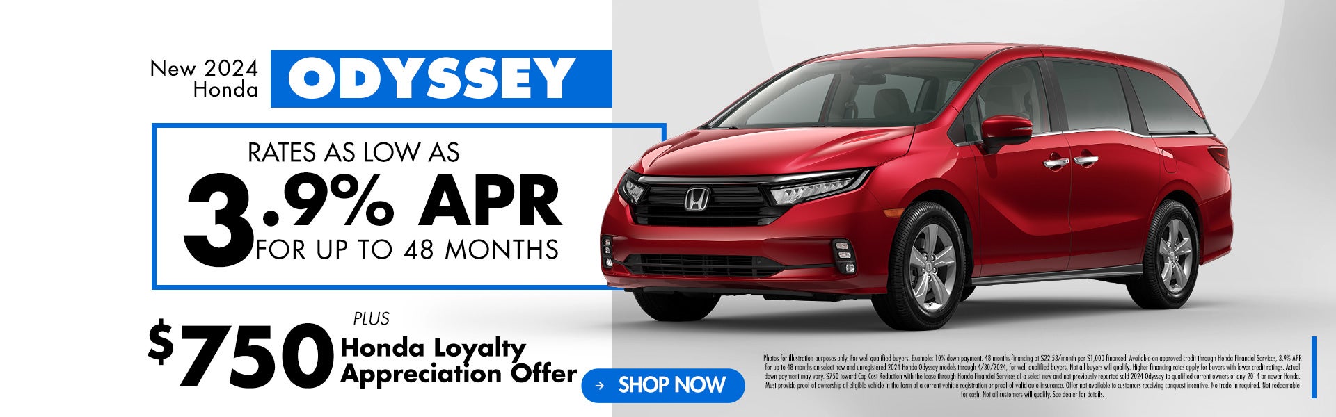 2024 Honda Odyssey 3.9% APR | $750 Honda Bonus